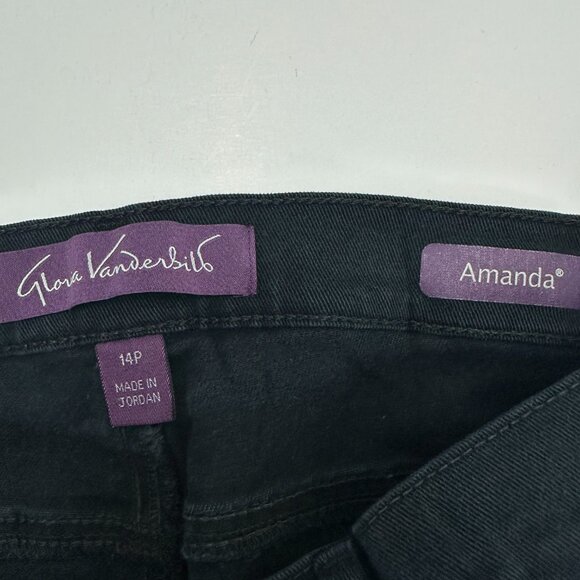 Gloria Vanderbilt Amanda Straight Leg Women's size 14P Black Denim Jeans - Picture 3 of 5